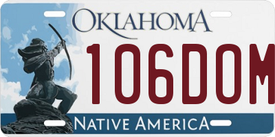 OK license plate 106DOM