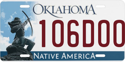 OK license plate 106DOO