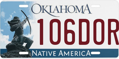 OK license plate 106DOR