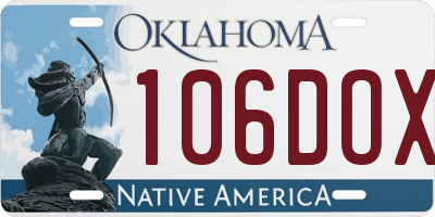 OK license plate 106DOX
