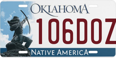 OK license plate 106DOZ