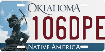 OK license plate 106DPE