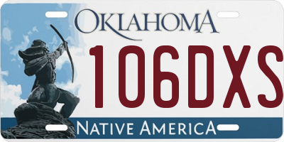OK license plate 106DXS
