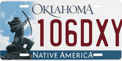OK license plate 106DXY