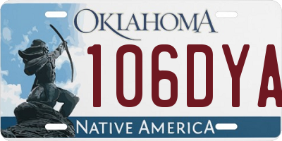 OK license plate 106DYA