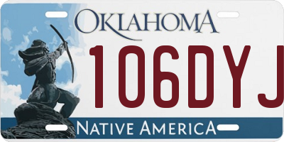 OK license plate 106DYJ