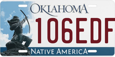OK license plate 106EDF