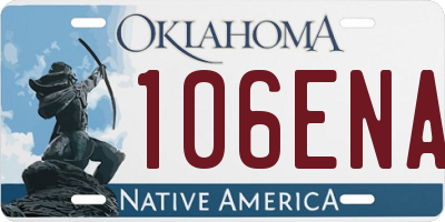 OK license plate 106ENA