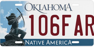 OK license plate 106FAR