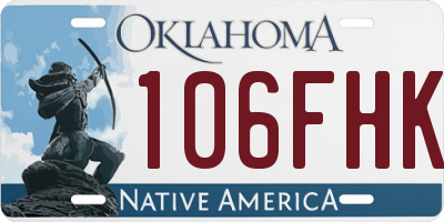 OK license plate 106FHK