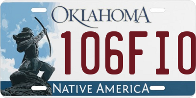 OK license plate 106FIO