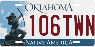 OK license plate 106TWN