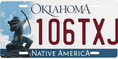 OK license plate 106TXJ