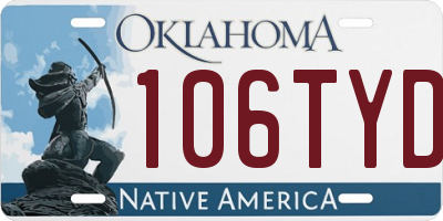 OK license plate 106TYD