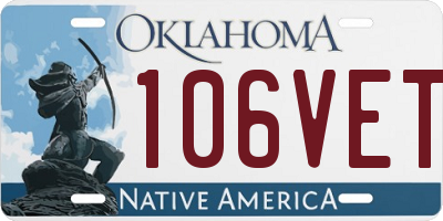 OK license plate 106VET