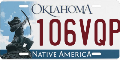 OK license plate 106VQP