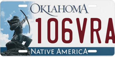 OK license plate 106VRA