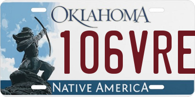 OK license plate 106VRE