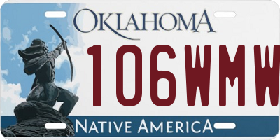 OK license plate 106WMW