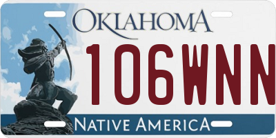 OK license plate 106WNN