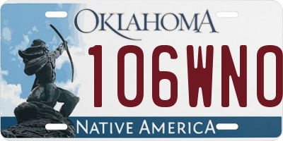 OK license plate 106WNO