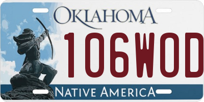 OK license plate 106WOD