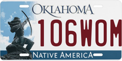 OK license plate 106WOM