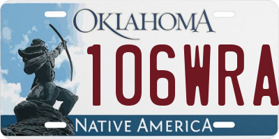 OK license plate 106WRA