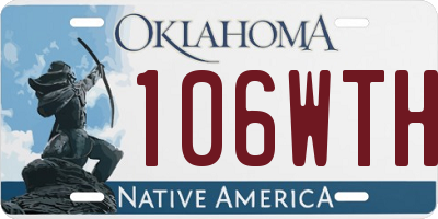 OK license plate 106WTH