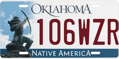 OK license plate 106WZR