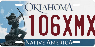 OK license plate 106XMX