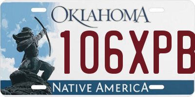 OK license plate 106XPB