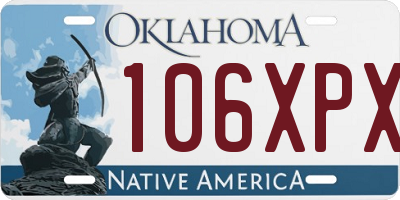 OK license plate 106XPX