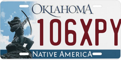 OK license plate 106XPY