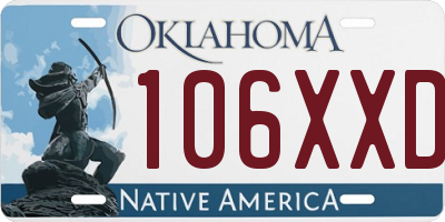 OK license plate 106XXD