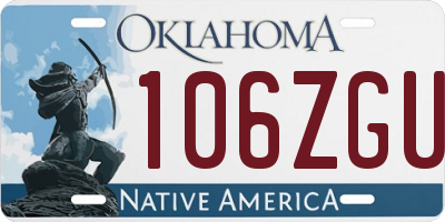 OK license plate 106ZGU