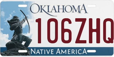 OK license plate 106ZHQ