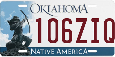 OK license plate 106ZIQ