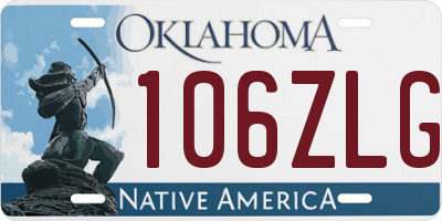 OK license plate 106ZLG
