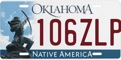 OK license plate 106ZLP