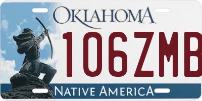 OK license plate 106ZMB