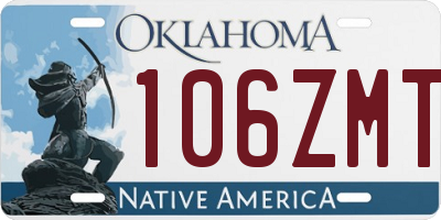 OK license plate 106ZMT