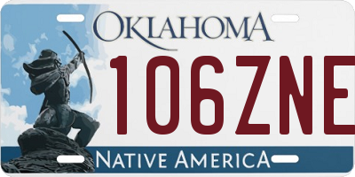 OK license plate 106ZNE