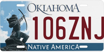 OK license plate 106ZNJ