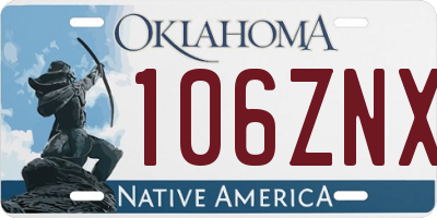 OK license plate 106ZNX