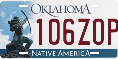 OK license plate 106ZOP