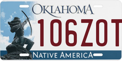 OK license plate 106ZOT