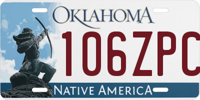 OK license plate 106ZPC