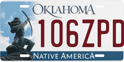 OK license plate 106ZPD