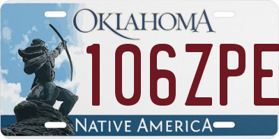 OK license plate 106ZPE